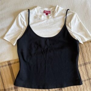 STAUD Black and White Women's Top